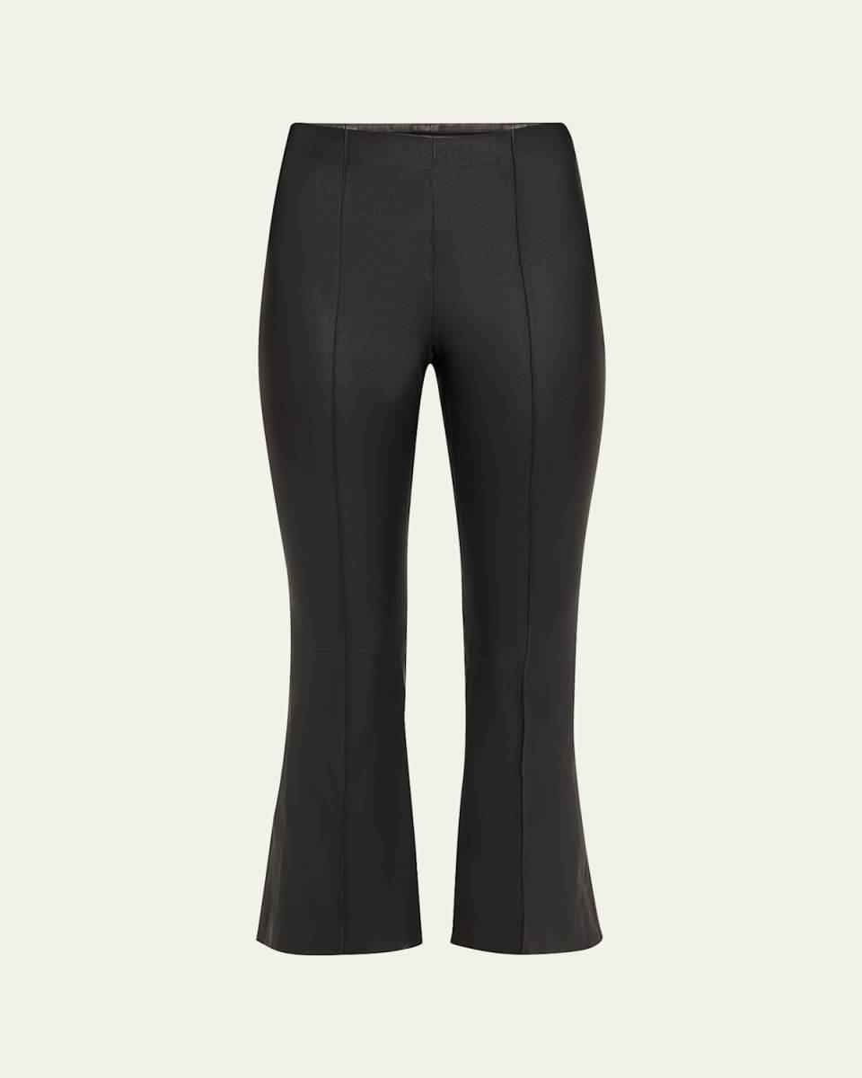 Cropped Flare Leather Pants